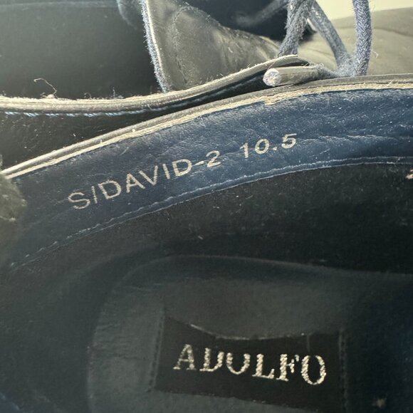 Adolfo Black Leather Ankle Boots, Men´s Size 10.5